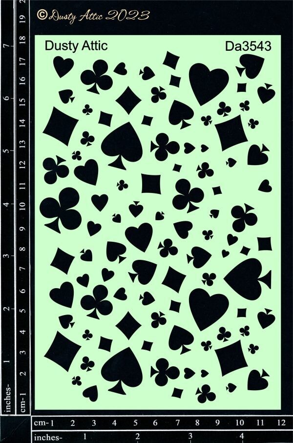 Dusty Attic - Alice Stencil #3 – Card suits