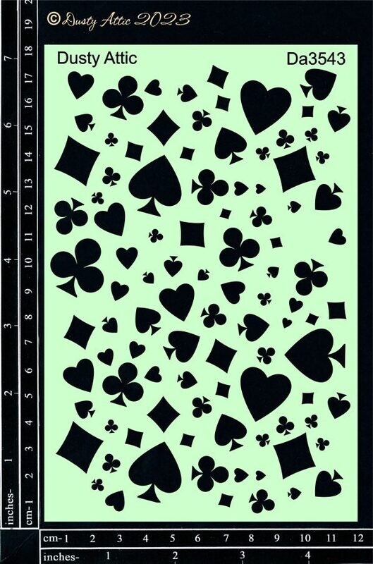 Dusty Attic - Alice Stencil #3 – Card suits