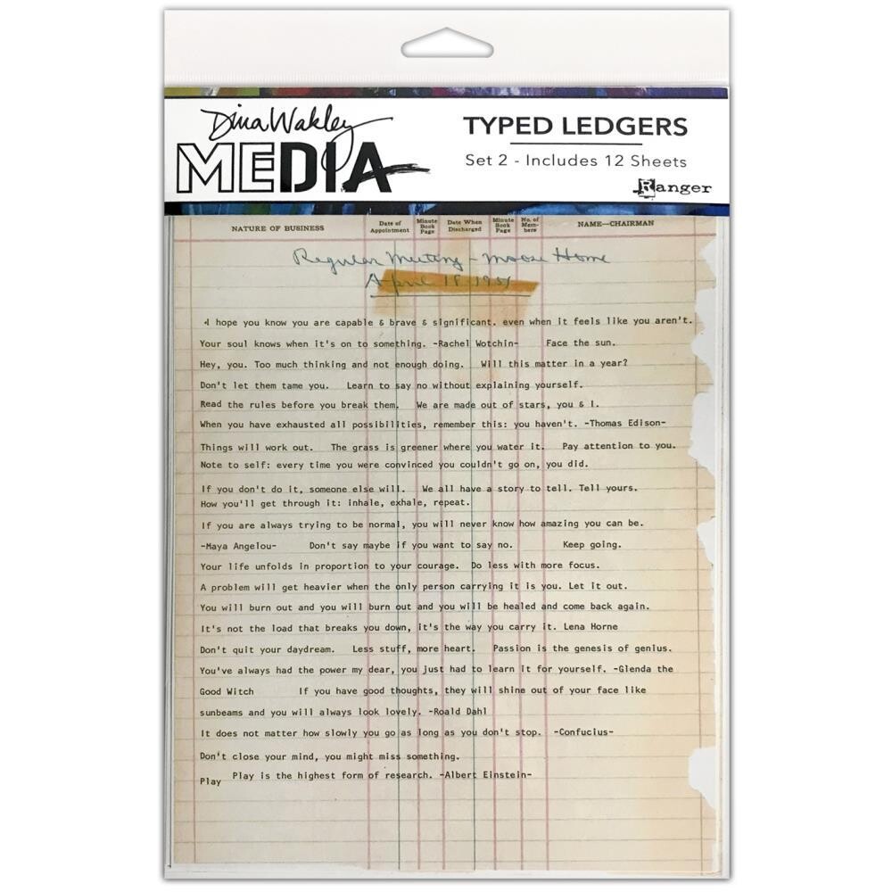 Ranger - Dina Wakley Media - Typed Ledgers - Set 2