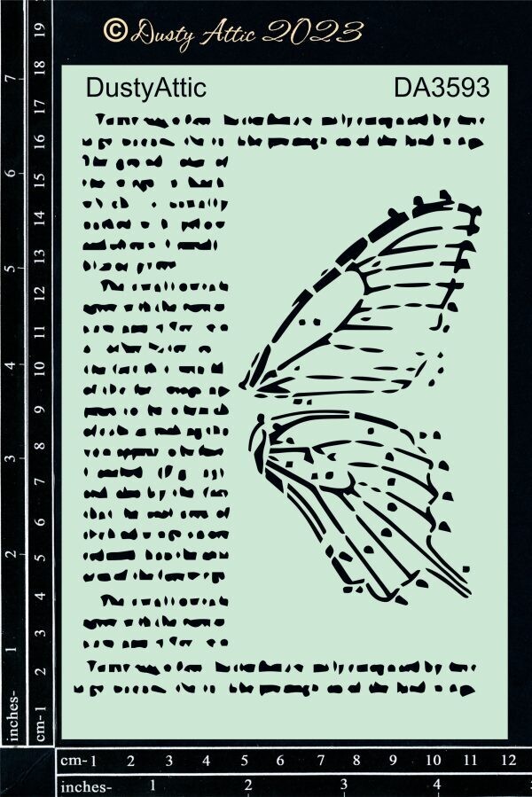 Dusty Attic - Stencils - Winged Script