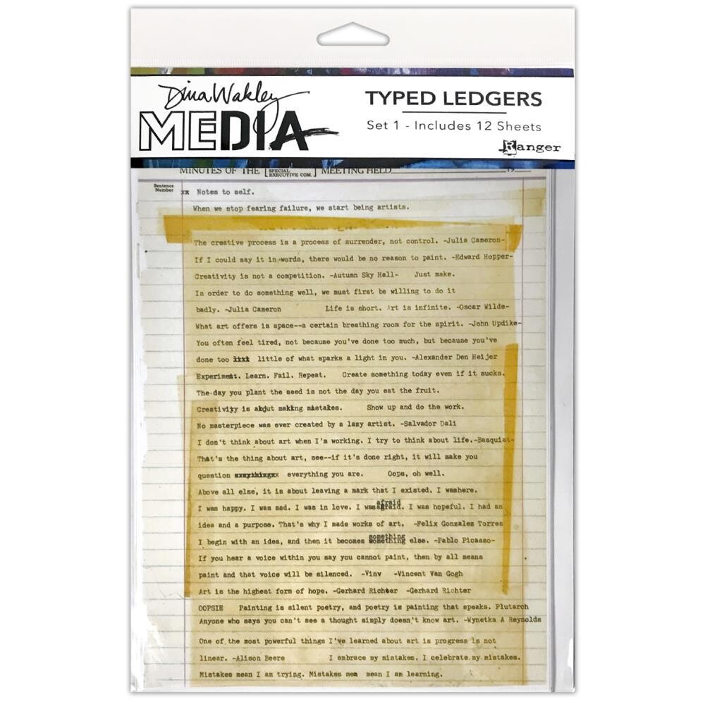 Ranger - Dina Wakley Media - Typed Ledgers - Set 1