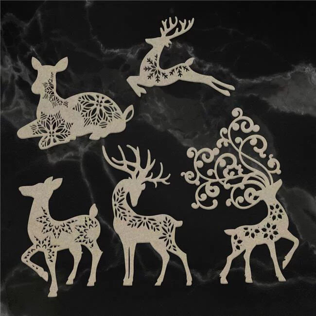 Couture Creations - Chipboard - Dasher, Dancer, Comet and Vixen