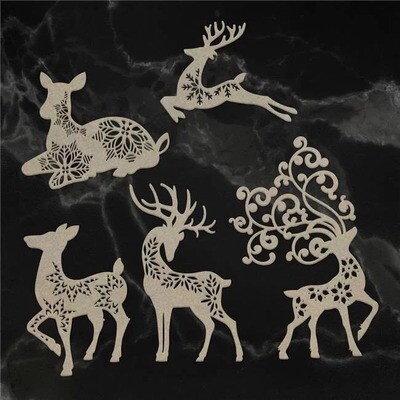 Couture Creations - Chipboard - Dasher, Dancer, Comet and Vixen