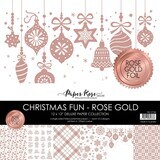 Paper Rose - 12&quot;x12&quot; Deluxe Paper Collection - Christmas Fun - Rose Gold