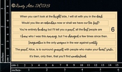 Dusty Attic - Chipboard - Alice Elements - Quoted Sentiments #6