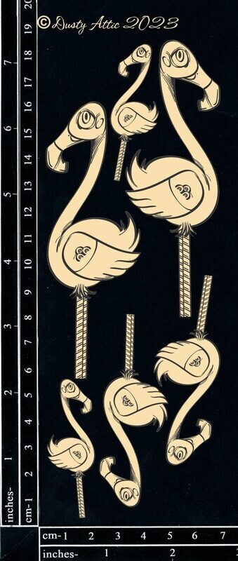 Dusty Attic - Chipboard - Alice Elements #14 - Flamingos
