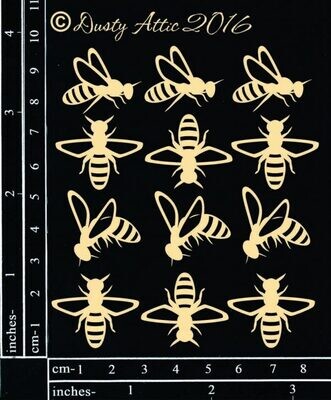 Dusty Attic - Chipboard - Bees
