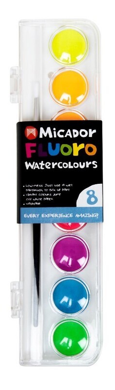 Micador - Watercolour - Stylist Palette - Set of 8 colours - Fluro