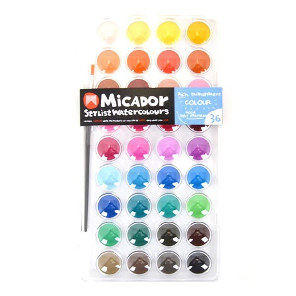 Micador - Watercolour - Stylist Palette - Set of 36 colours