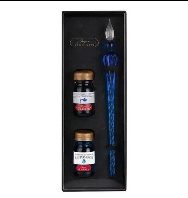 Herbin - Round Glass Pen and Ink Set - Navy