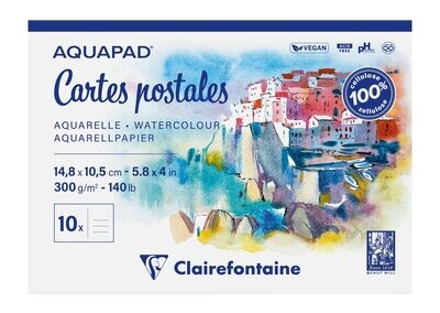 Clairefontaine - Aquapad - Glued Postcards - Watercolour Paper  - 10.5x14.8cm