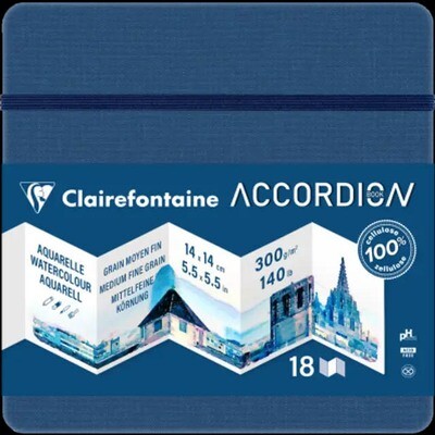 Clairefontaine - Accordian Watercolour Notebook - 14.8x21cm