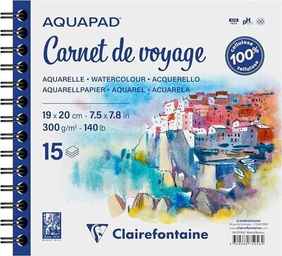 Clairefontaine - Aquapad - Spiral Bound Watercolour  -19 x 20cm
