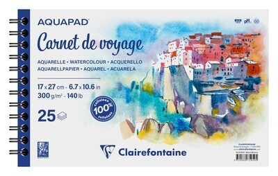 Clairefontaine - Aquapad - Spiral Bound Watercolour  - 17x27cm