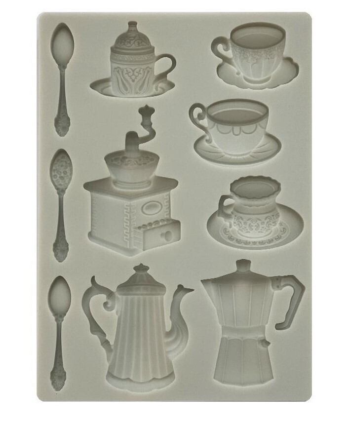 Stamperia - Coffee and Chocolate - A5 Silicone Mould - Cups