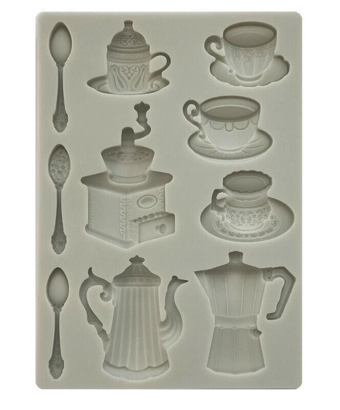 Stamperia - Coffee and Chocolate - A5 Silicone Mould - Cups