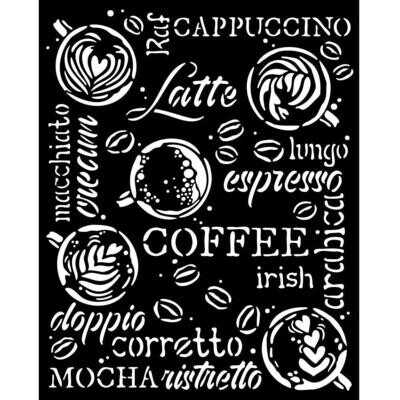Stamperia - Coffee and Chocolate - Thick Stencil - 20x25cm - Cappuccino
