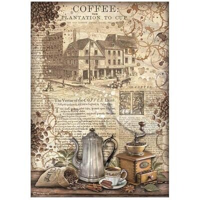 Stamperia - Coffee and Chocolate - A4 Rice Paper - Grinder