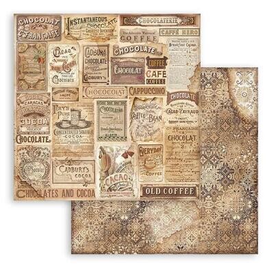 Stamperia - Coffee and Chocolate - 12&quot;x12&quot; Double-sided Paper - Labels