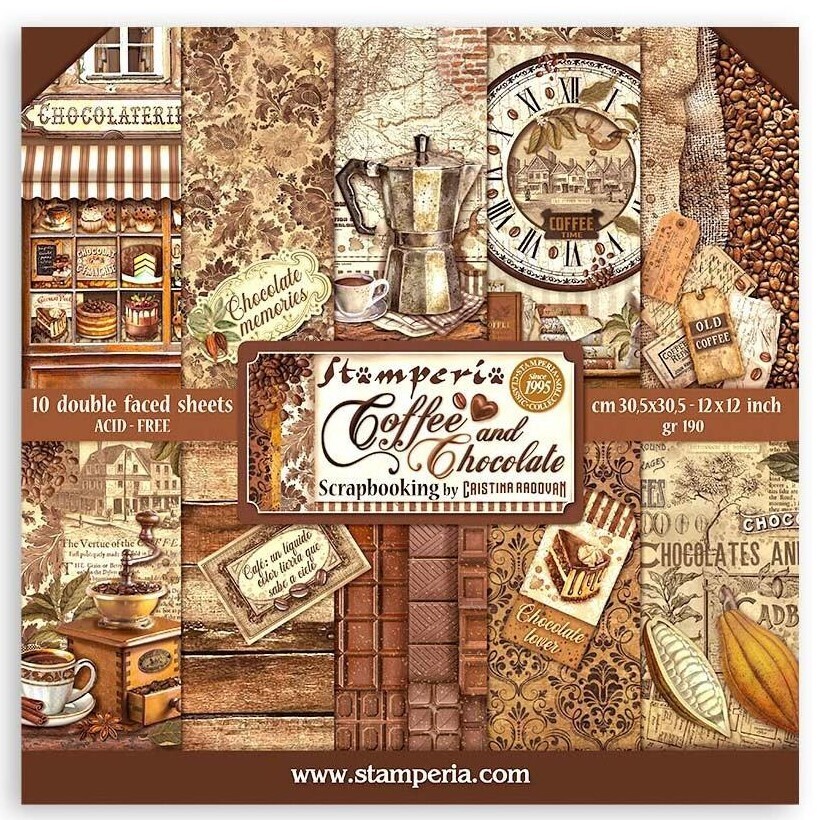 Stamperia - Coffee and Chocolate - 12"x12" Double-sided Paper Pad