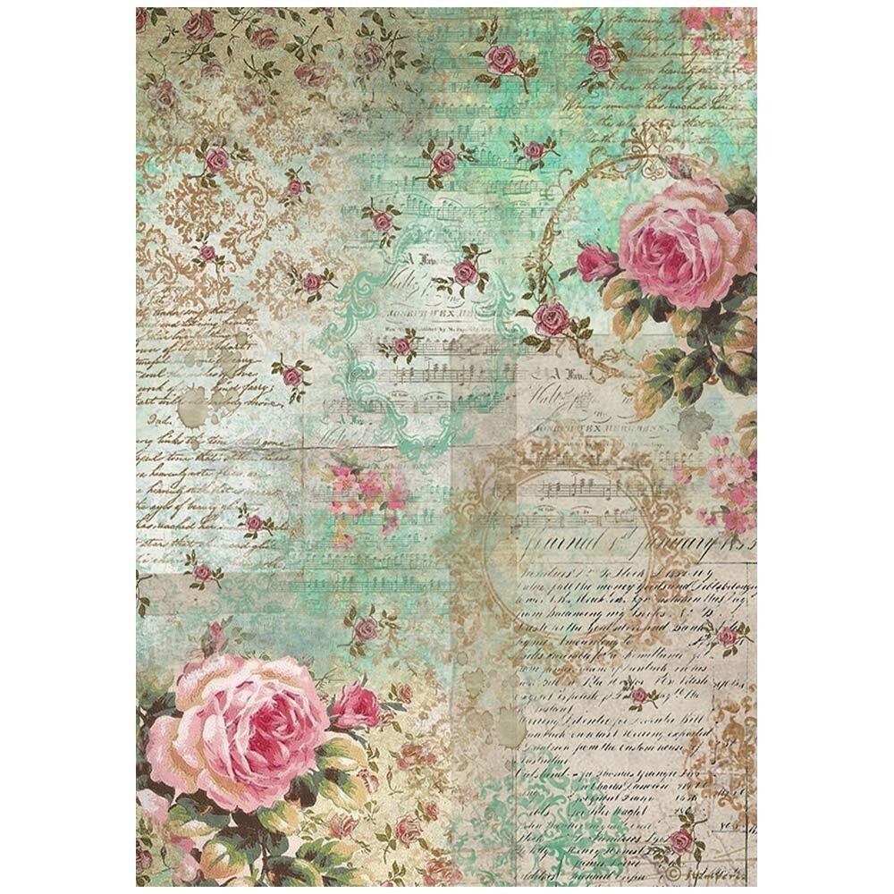 Stamperia - A4 Rice Paper - Precious - Peony Background