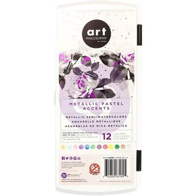 Prima Marketing - Art Philosophy - Metallic Pastel Accents - 12 colours
