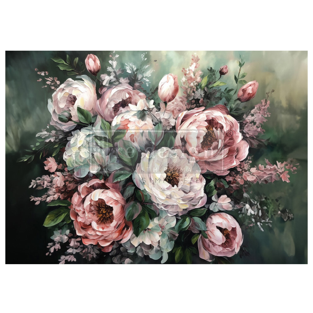 Prima Marketing - Re-Design - A1 Decoupage Fiber Paper - Mossy Rose Delight