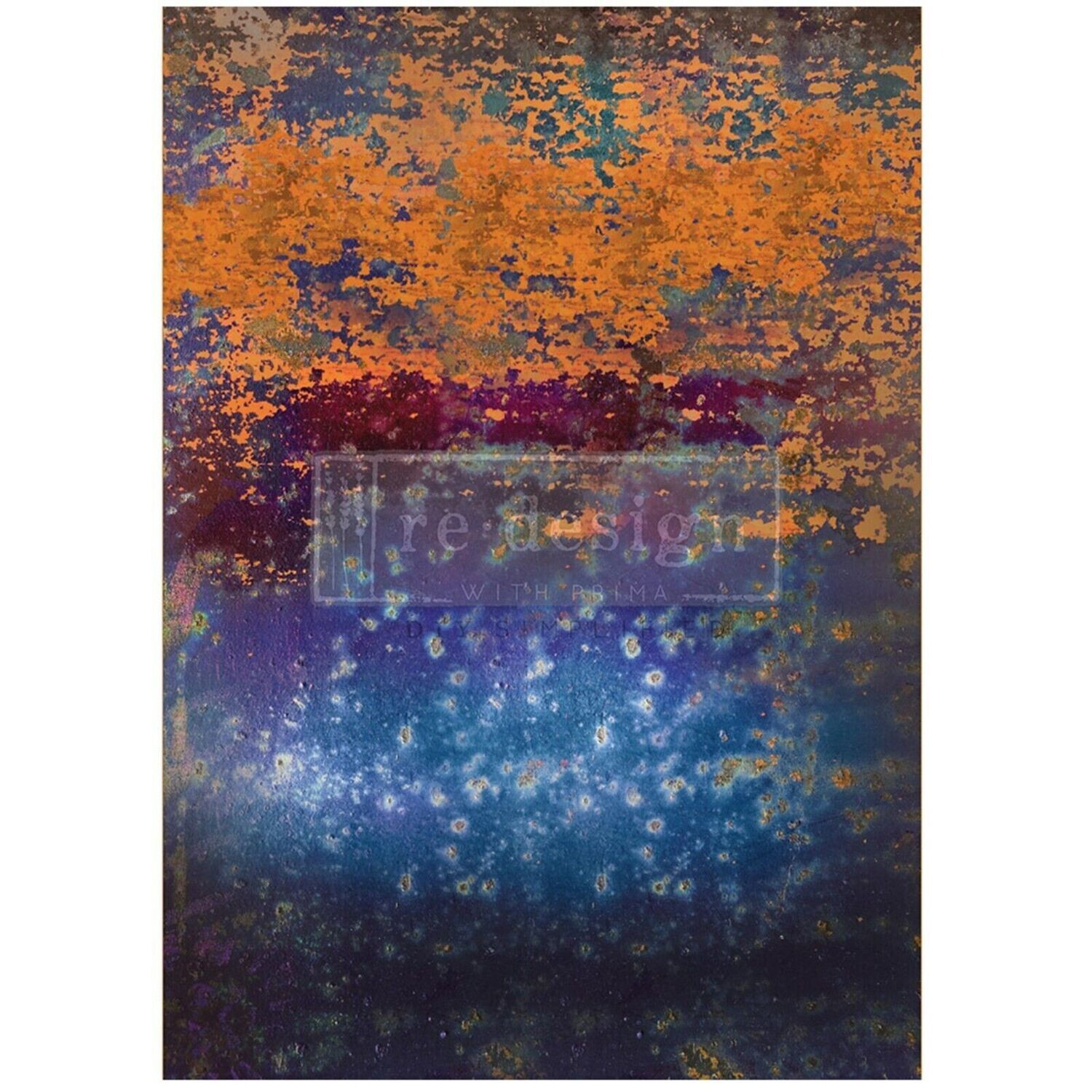 Prima Marketing - Re-Design - A1 Decoupage Fiber Paper - Rustic Blue Rust