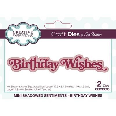 Creative Expressions Craft Dies - Shadowed Sentiments - Birthday Wishes