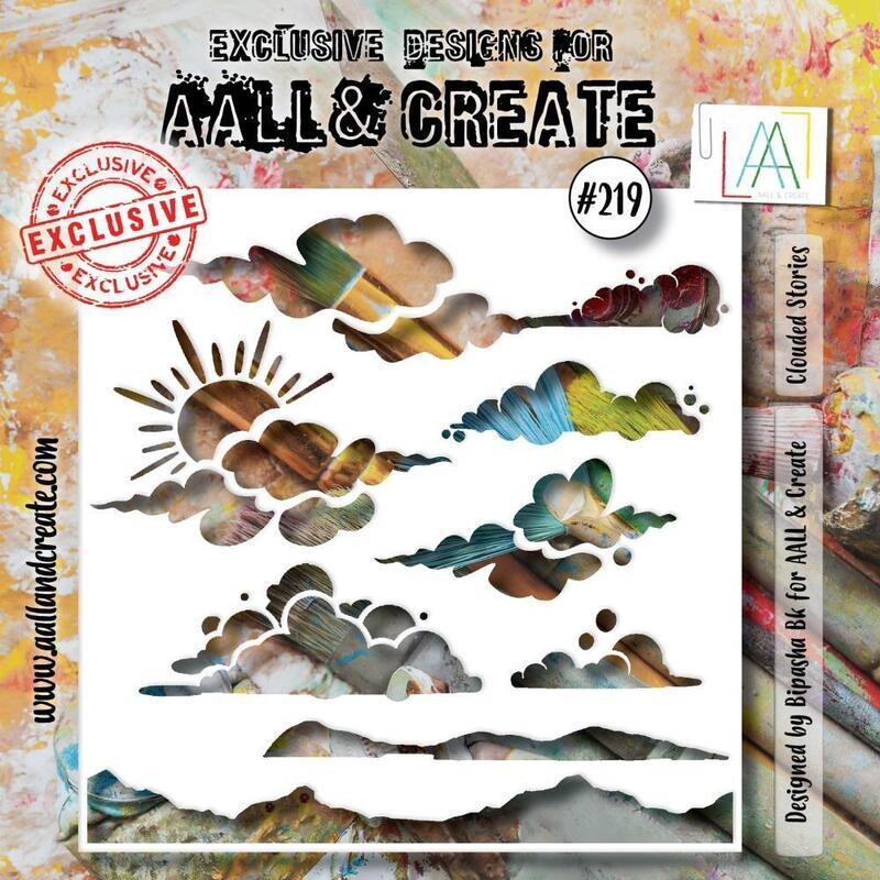 AALL &amp; Create - 6&quot;×6&quot; Stencil - Clouded Stories - #219