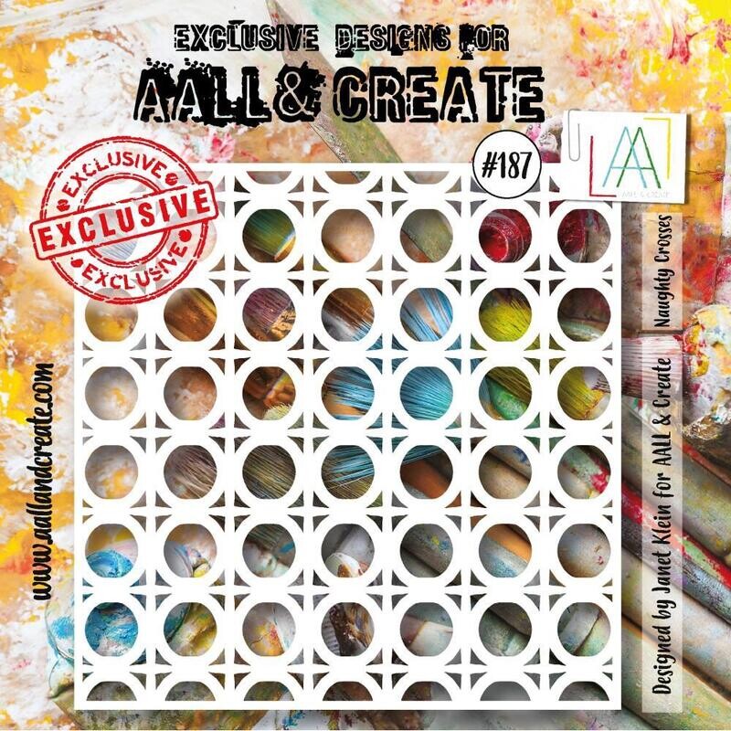 AALL &amp; Create - 6&quot;×6&quot; Stencil - Naughty Crosses - #187