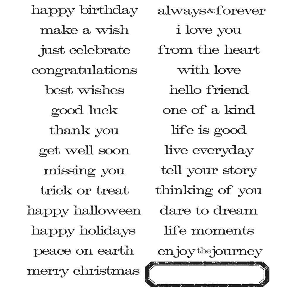 Stampers Anonymous - Tim Holtz - Cling mount Stamps - Simple Sayings