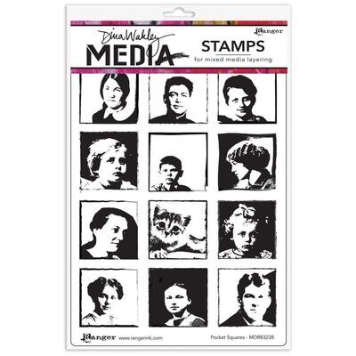 Ranger - Dina Wakley Media - Stamp Set - Pocket Squares