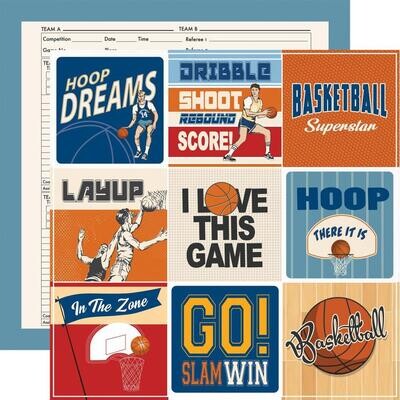 Carta Bella - Slam Dunk -12&quot;x12&quot; Double-sided Paper - 4&quot;x4&quot; Cards
