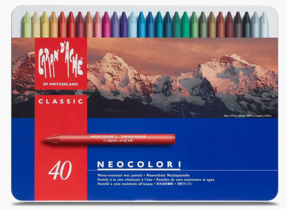 Caran d&#39;Ache - Neo Colour I - Water- resistant Wax Oil pastel - Set of 40