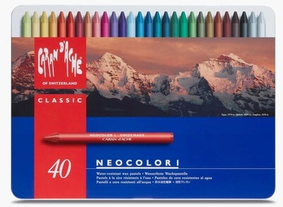 Caran d&#39;Ache - Neo Colour II Aquarelle - Watersoluble Wax Pastels - Set 40
