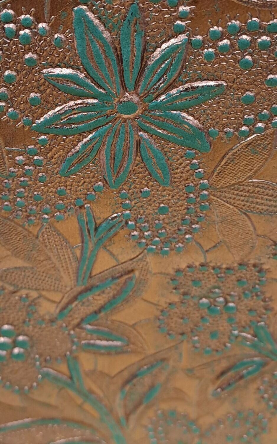 A4 Embossed Bloom Papers - 150gm - Copper over Green