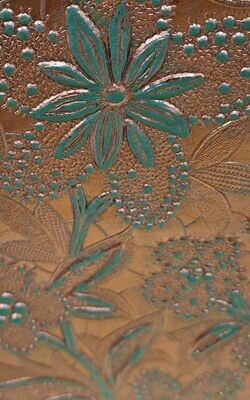A4 Embossed Bloom Papers - 150gm - Copper over Green