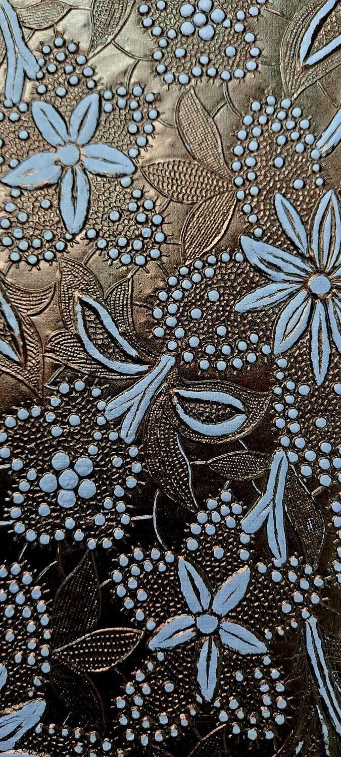 A4 Embossed Bloom Papers - 150gm - Black over Denim