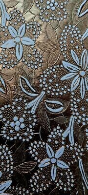 A4 Embossed Bloom Papers - 150gm - Black over Denim