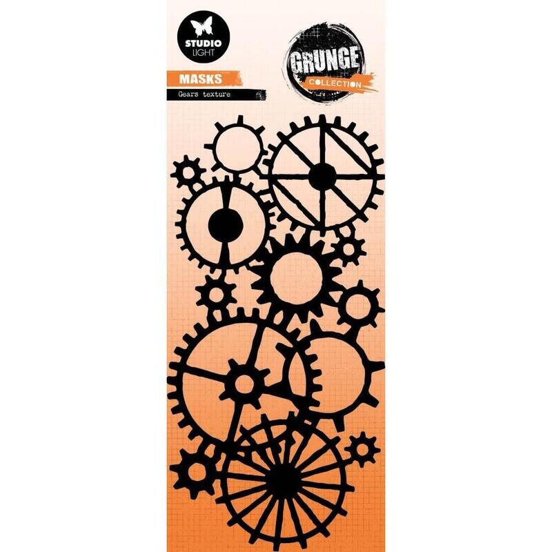 Studio Light - Stencil - Grunge Collection - Gears Texture