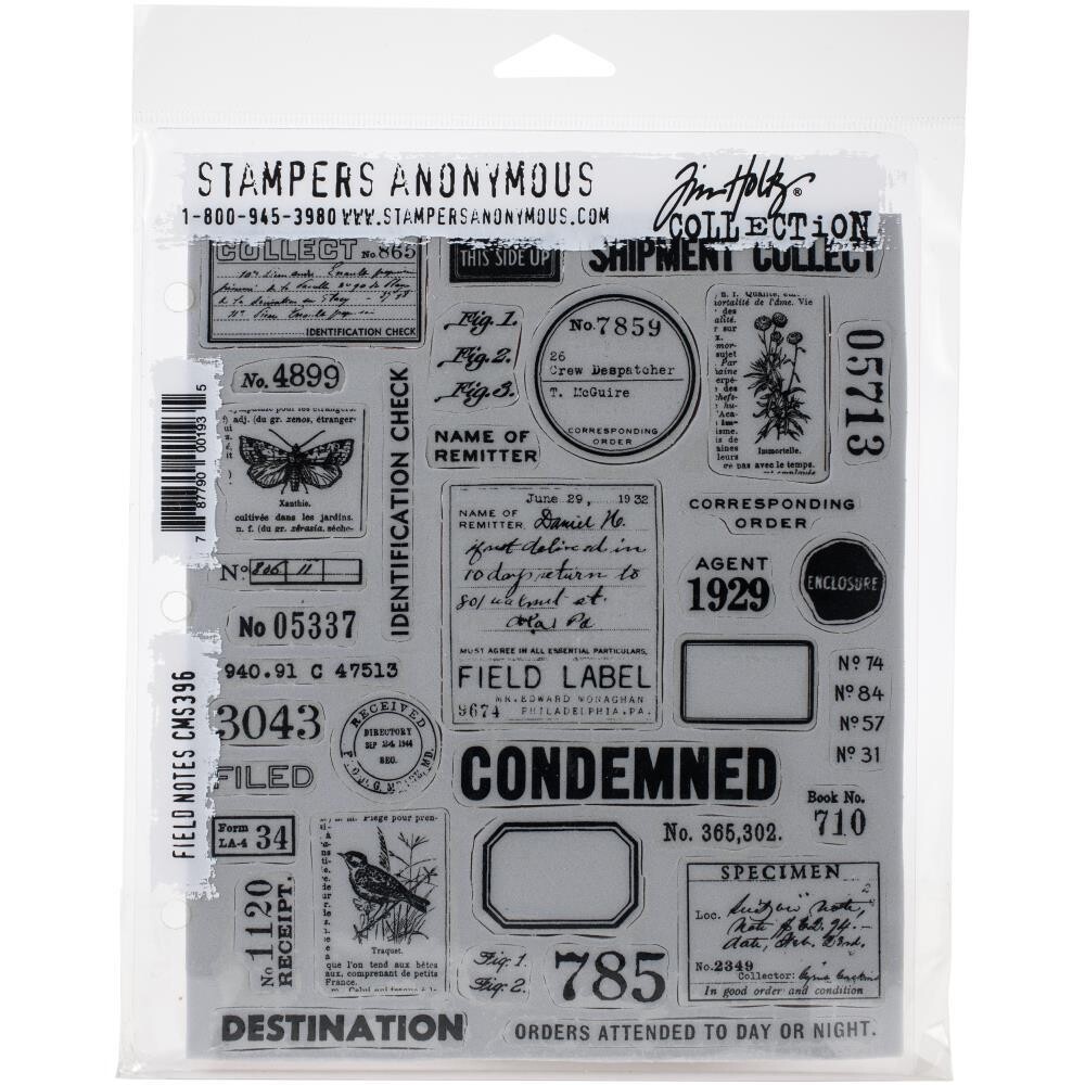 Stampers Anonymous - Tim Holtz - Cling Mount Stamps - Field Notes