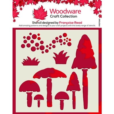 Woodware Craft Collection - 6&quot;x6&quot; Stencil - Mushrooms