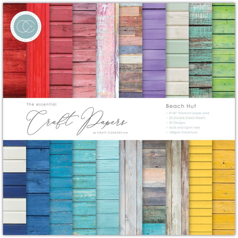 Craft Consortium - Beach Hut - 8&quot;x8&quot; Paper Pack 