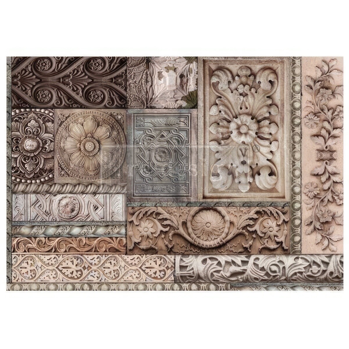 Prima Marketing - Re-Design - A1 Decoupage Fiber Paper - Carved Stonework
