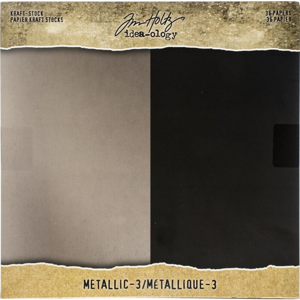 Tim Holtz - Idea-ology - Kraft Stock  8&quot;x8&quot; Paper - Metallic