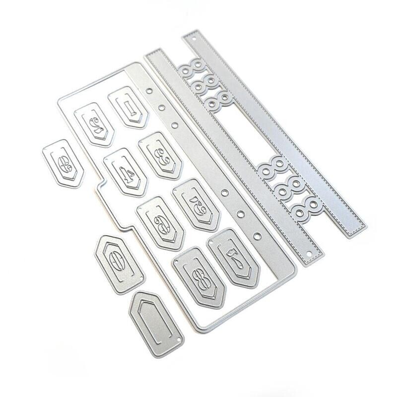Elizabeth Craft Design - Metal Die - Half Page Tab 3 W/paperclip Numbers