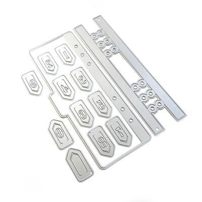 Elizabeth Craft Design - Metal Die - Half Page Tab 3 W/paperclip Numbers