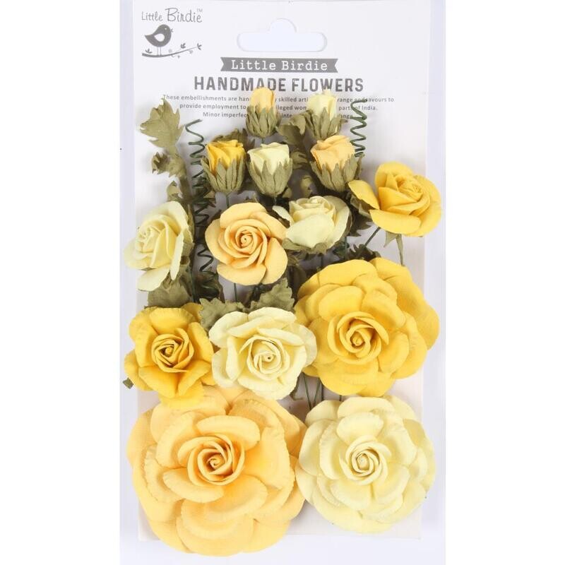 Little Birdie  - Annis Handmade Paper Flowers - Sunshine