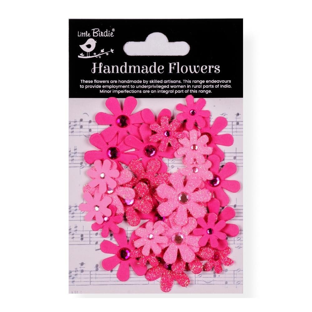 Little Birdie - Sparkle Florettes Paper Flowers - Precious Pink